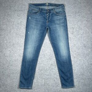 7 For All Mankind Denim Jeans Womens 29(31x29) Blue Josefina Skinny Boyfriend